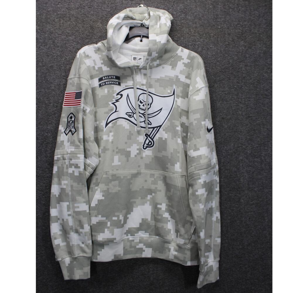 Men’s Nike Tampa Bay Buccaneers Salute To Service Hoodie Grey Large Camo NEW